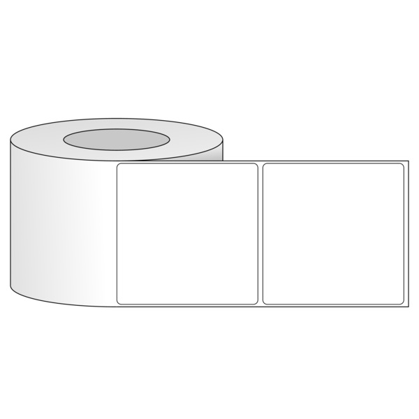 Tem nhãn - Decal trắng dạng cuộn 101.6mm x 101.6mm - Đường kính ngoài 152.4mm
