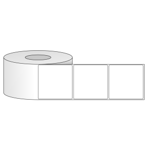 Tem nhãn - Decal trắng dạng cuộn 101.6mm x 101.6mm - Đường kính ngoài 203.2mm