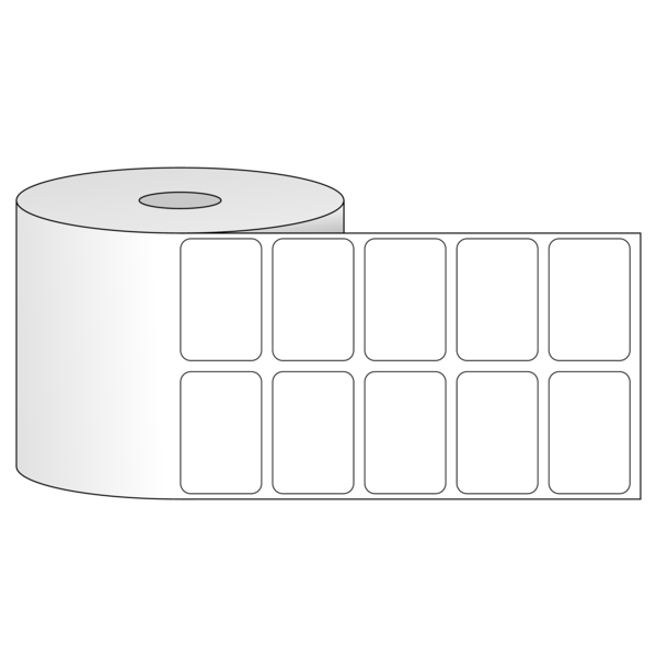 Tem nhãn - Decal trắng dạng cuộn 38.1mm x 25.4mm - 2 Tem