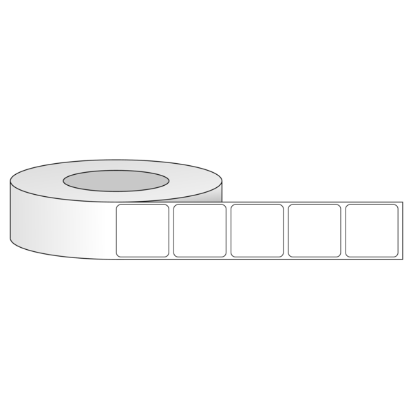 Tem nhãn - Decal trắng dạng cuộn 38.1mm x 38.1mm - Đường kính ngoài 152.4mm