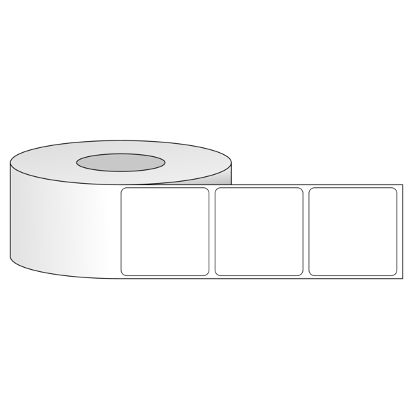Tem nhãn - Decal trắng dạng cuộn 50.8mm x 50.8mm - Đường kính ngoài 127mm