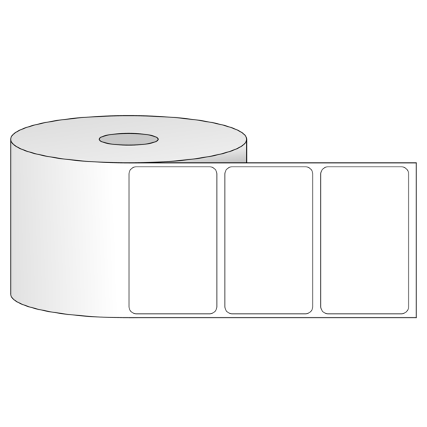 Tem nhãn - Decal trắng dạng cuộn 63.5mm x 38.1mm