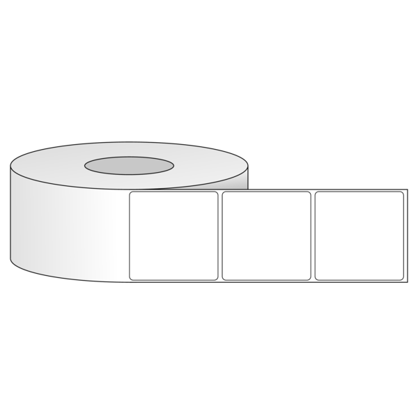 Tem nhãn - Decal trắng dạng cuộn 76.2mm x 76.2mm - Đường kính ngoài 203.2mm