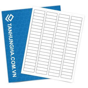Tem nhãn - Decal trắng 44.45mm x 12.7mm dạng tệp