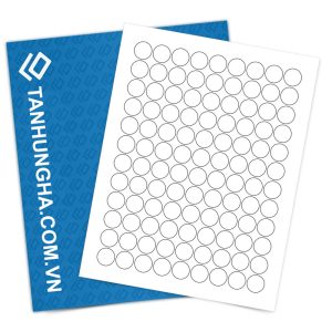 Tem nhãn - Decal trắng hình tròn đường kính 19mm dạng tệp