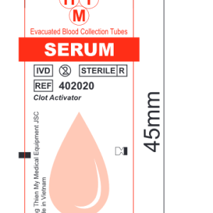 Cuộn decal tem nhãn có nội dung serum màu đỏ kích thước 45x18