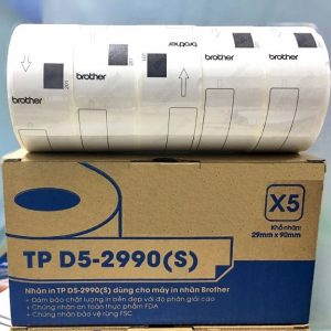 In tem nhãn decal mã vạch Brother TP D5-2990(S) dạng cuộn