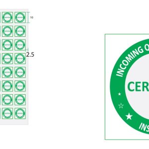 Decal in tem nhãn an ninh màu xanh lá 10x10mm