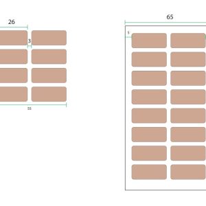 Decal in tem nhãn màu nâu 26x11mm
