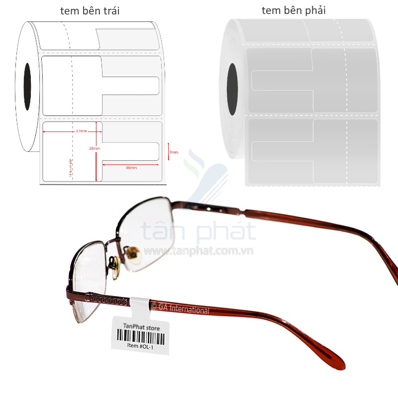 Giấy in tem kính PVC 14x27x50M ( 14 x 2 tem + đuôi 45x7)