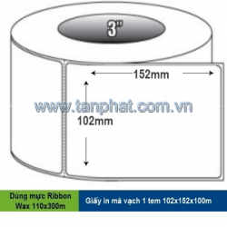 Giấy in mã vạch 1 tem 102x152x100m