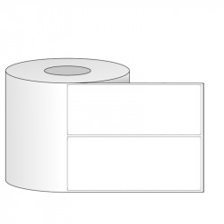 Giấy in mã vạch PVC 2 tem 40x80x100M