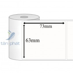 Giấy in mã vạch 1 tem PVC 63x73x50M (Bo góc)