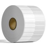 Giấy in mã vạch 1 tem trang sức PVC 30x15x50M (Bo góc)