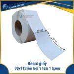 Decal giấy in mã vạch 80x115mm loại 1 tem 1 hàng