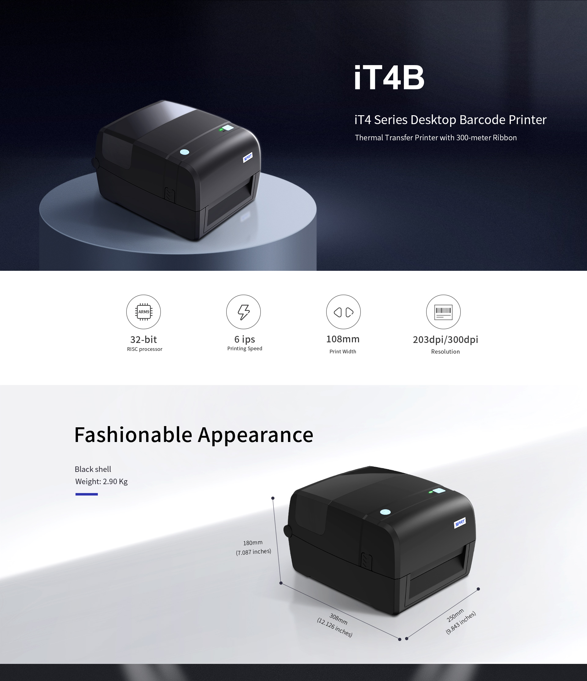 Máy in mã vạch iDPRT IT4B 203dpi ảnh 3
