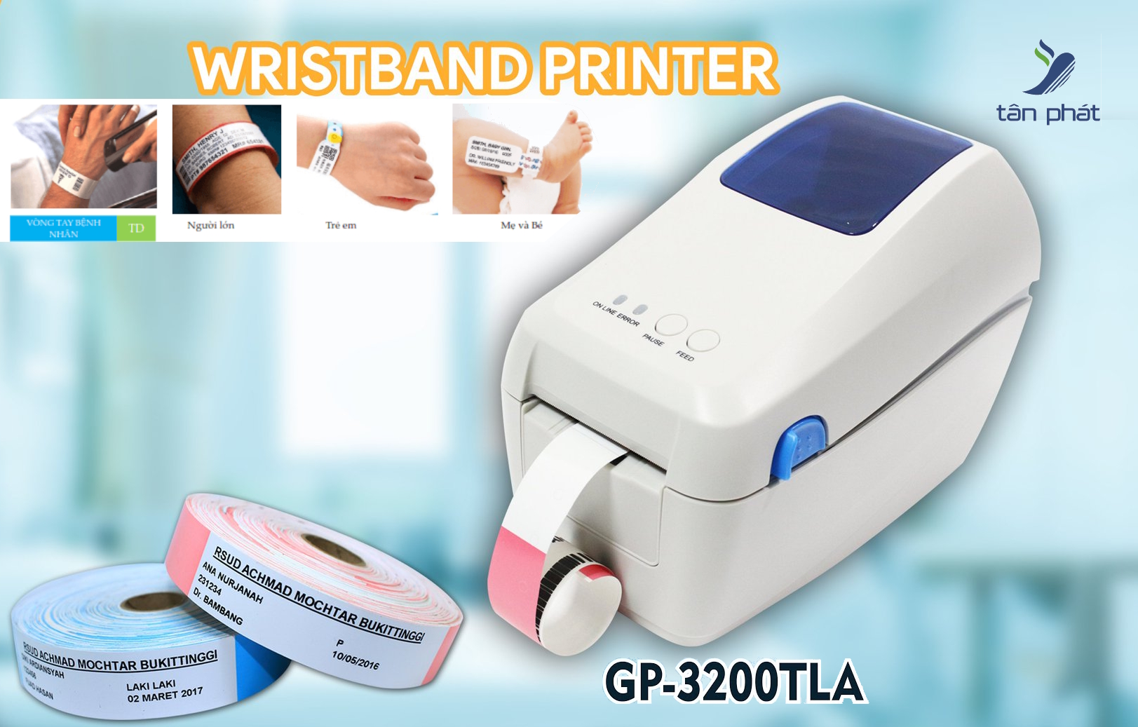 Máy in vòng tay bệnh nhân Gprinter GP-3200TLA